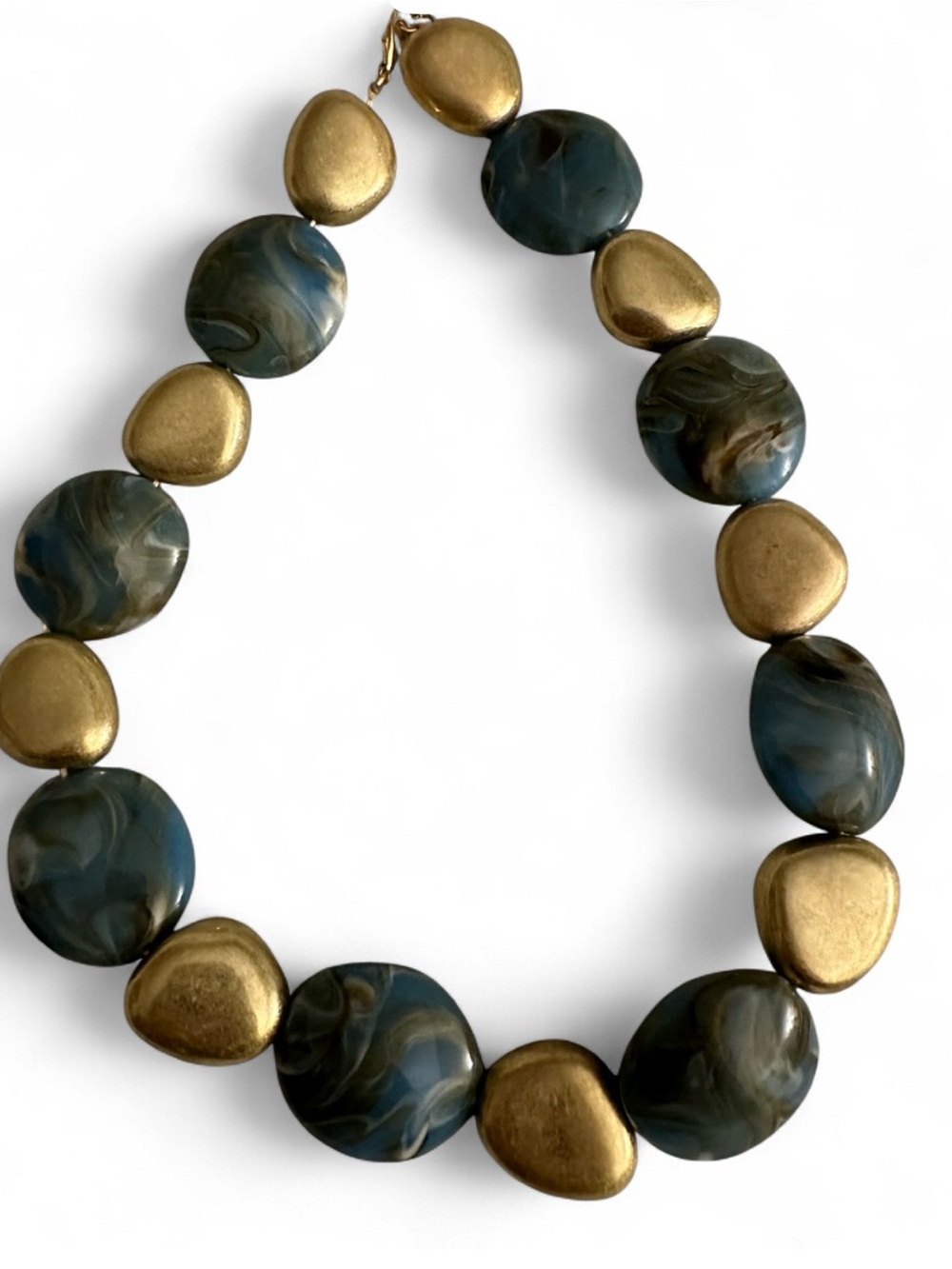 Gorgeous Gold and Ocean Blue Statement Necklace - Women Jewelry